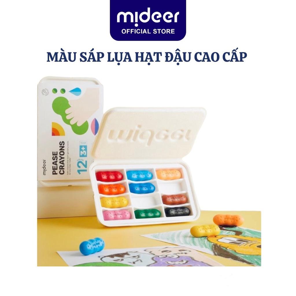 Màu sáp Lụa hạt Đậu Pease Crayons Mideer, Bút Sáp Màu Hữu Cơ An Toàn cho bé