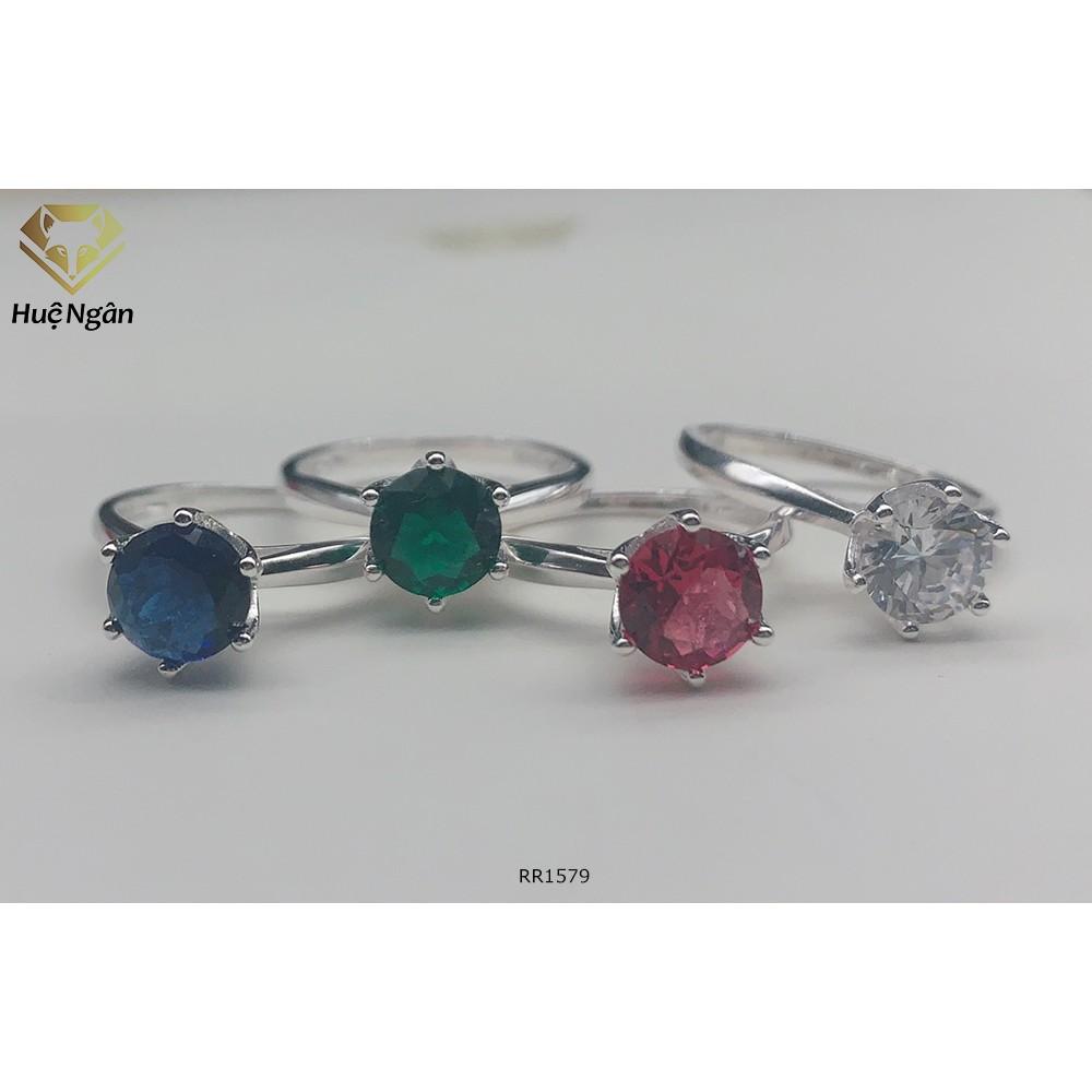 Nhẫn bạc 925 Huệ Ngân - 6 chấu trơn 7 li RR1579