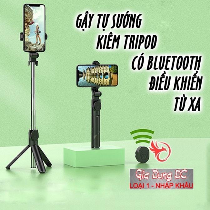 Gậy Chụp Ảnh Tự Động 3in1 có Bluetooth 3 Chân Đa Năng Chụp Hình Giá Đỡ Điện Thoại Livestream