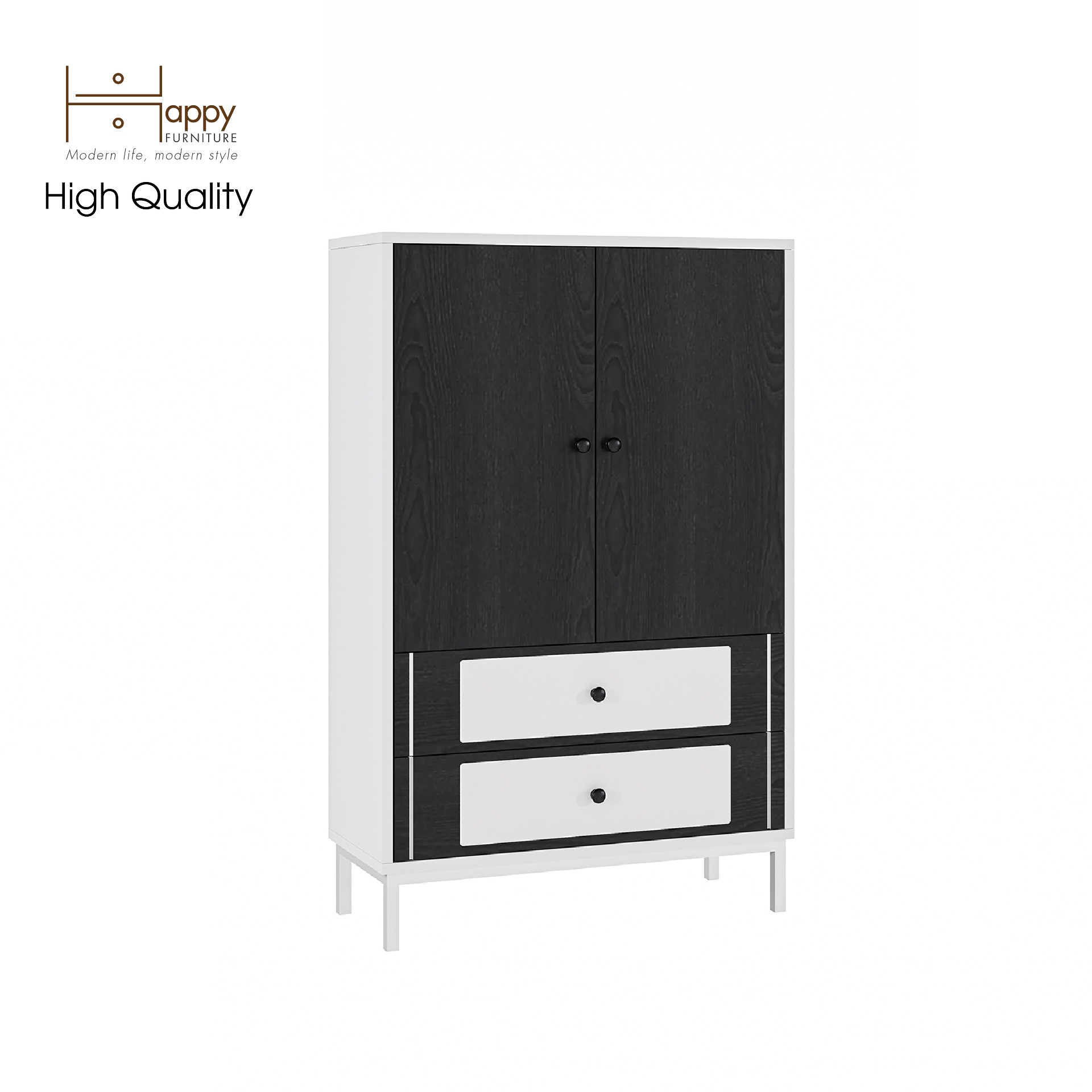 [Happy Home Furniture] TAKO, Tủ lưu trữ 2 ngăn kéo - chân sắt, 70cm x 30cm x 110cm ( DxRxC), TCM_143