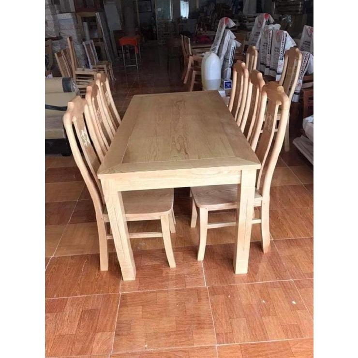 Bàn ghế ăn gỗ sồi 6 ghế bàn chữ nhật