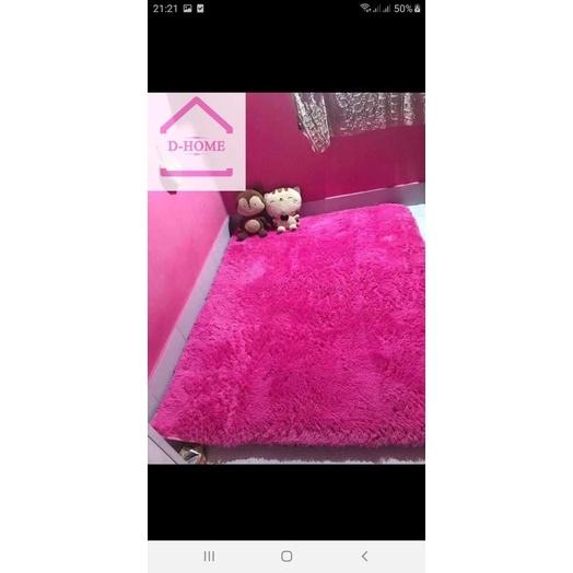 Thảm lông trải sàn lót sàn màu hồng 2m x 1m6