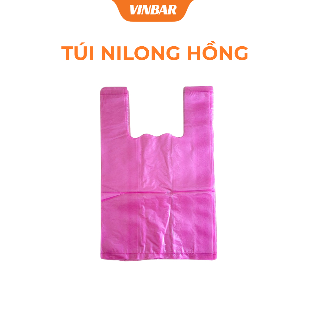 TÚI NILONG HỒNG 2 QUAI 1 KG