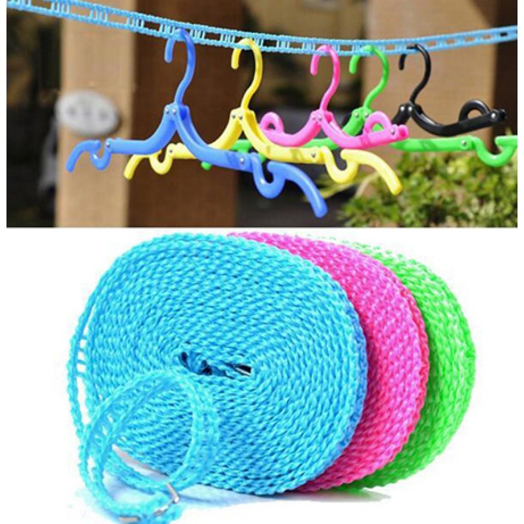 Dây Phơi Quần Áo Có Lỗ Móc Loại 5m thiết kế 2 đầu móc treo tiện lợi - Màu ngẫu nhiên - GDHN Loại Tốt