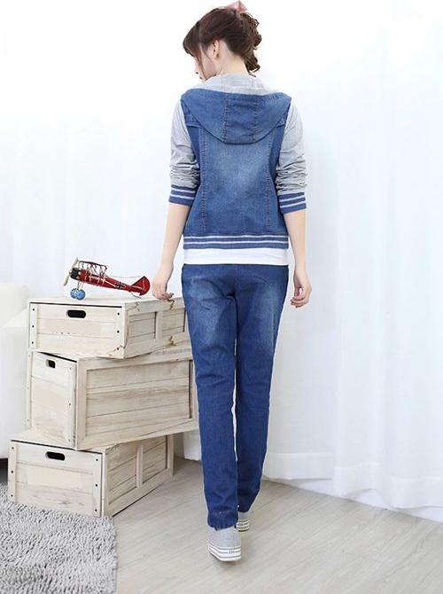 ÁO KHOÁC JEAN (DENIM) PHỐI TAY NỈ CAO CẤP- HÀNG QUẢNG CHÂU