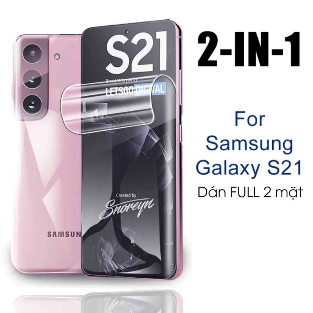 Miếng dán cường lực danh cho Samsung S21 Ultra, S21 Plus, S21 Full 2 mặt trước sau, dùng cảm biến vân tay siêu nhạy như chưa dán