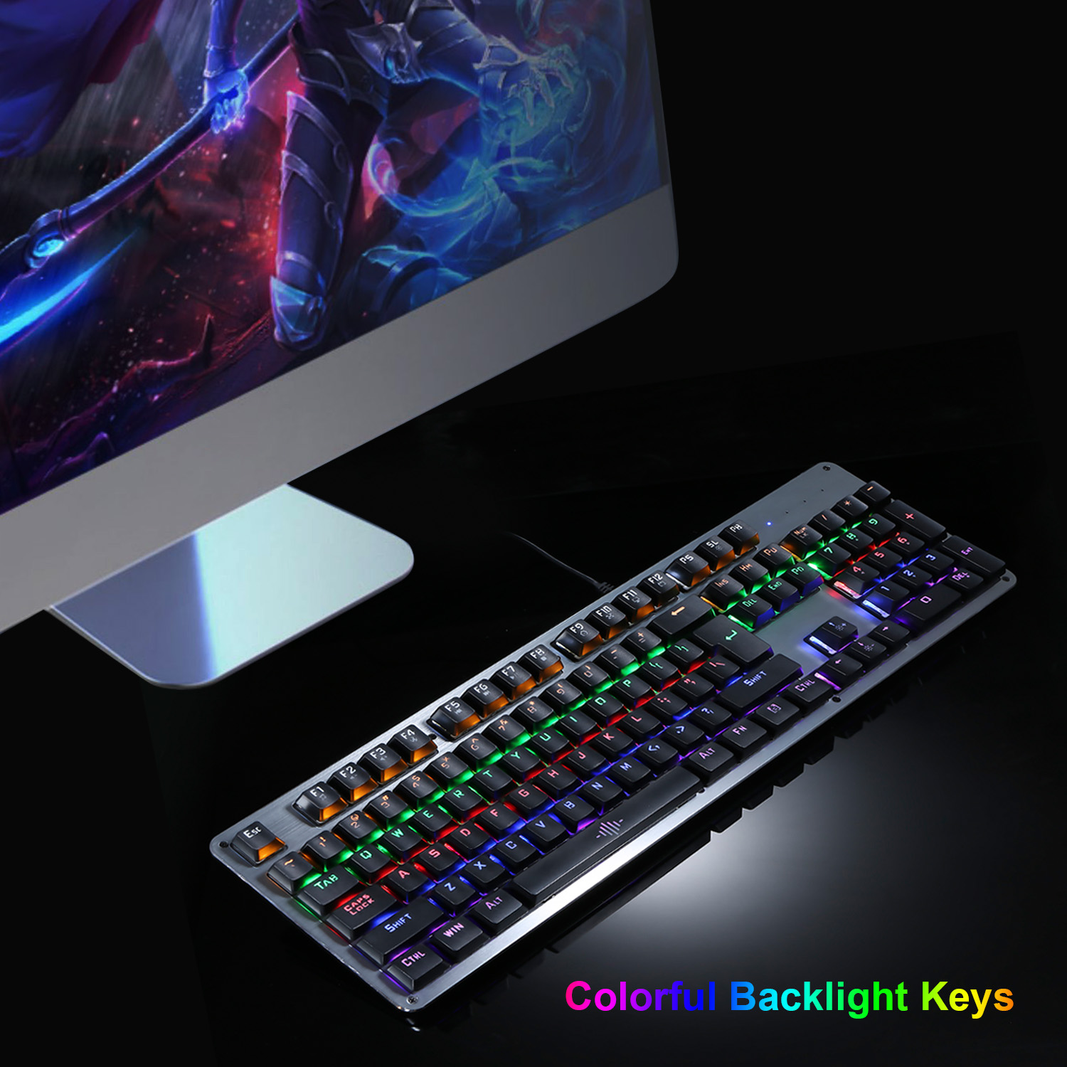Bàn Phím Chơi Game USB Có Đèn Chiếu Sáng 104 Phím Hoạt Động Ở 3 Mức Độ Có Thể Điều Chỉnh Độ Sáng Cho Máy Tính