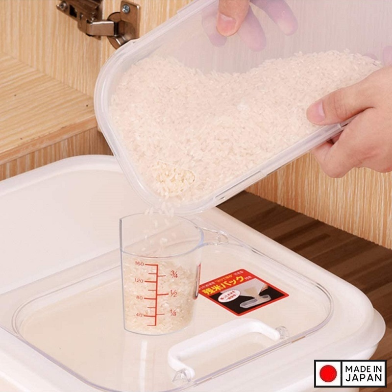 Thùng gạo nắp bật Inomata Kikubari 6kg - Hàng Nội Địa Nhật Bản