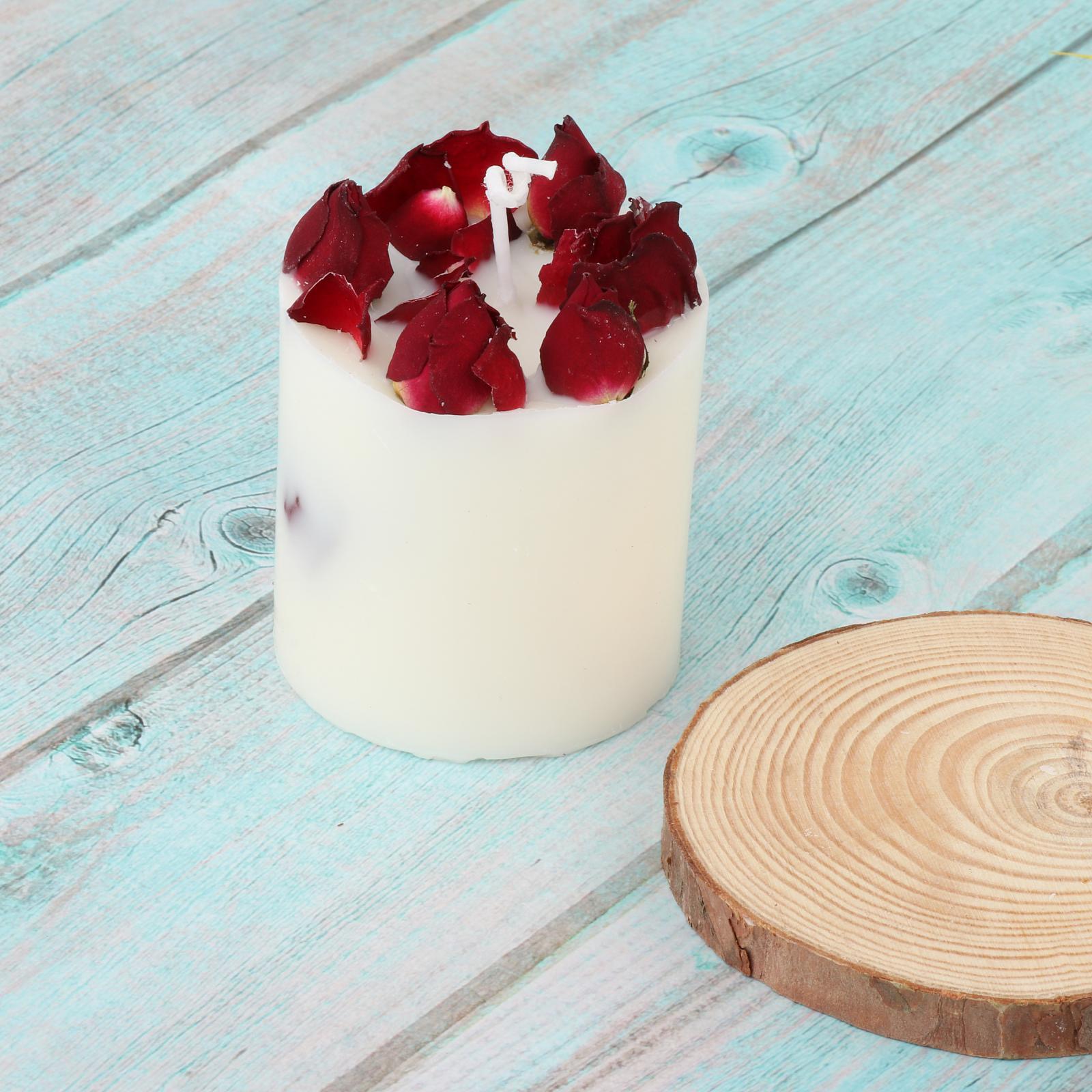 Dry Flowers Candle, True Rose Scented Candles Long Burning Tealight Candles Gift for Women Birthday