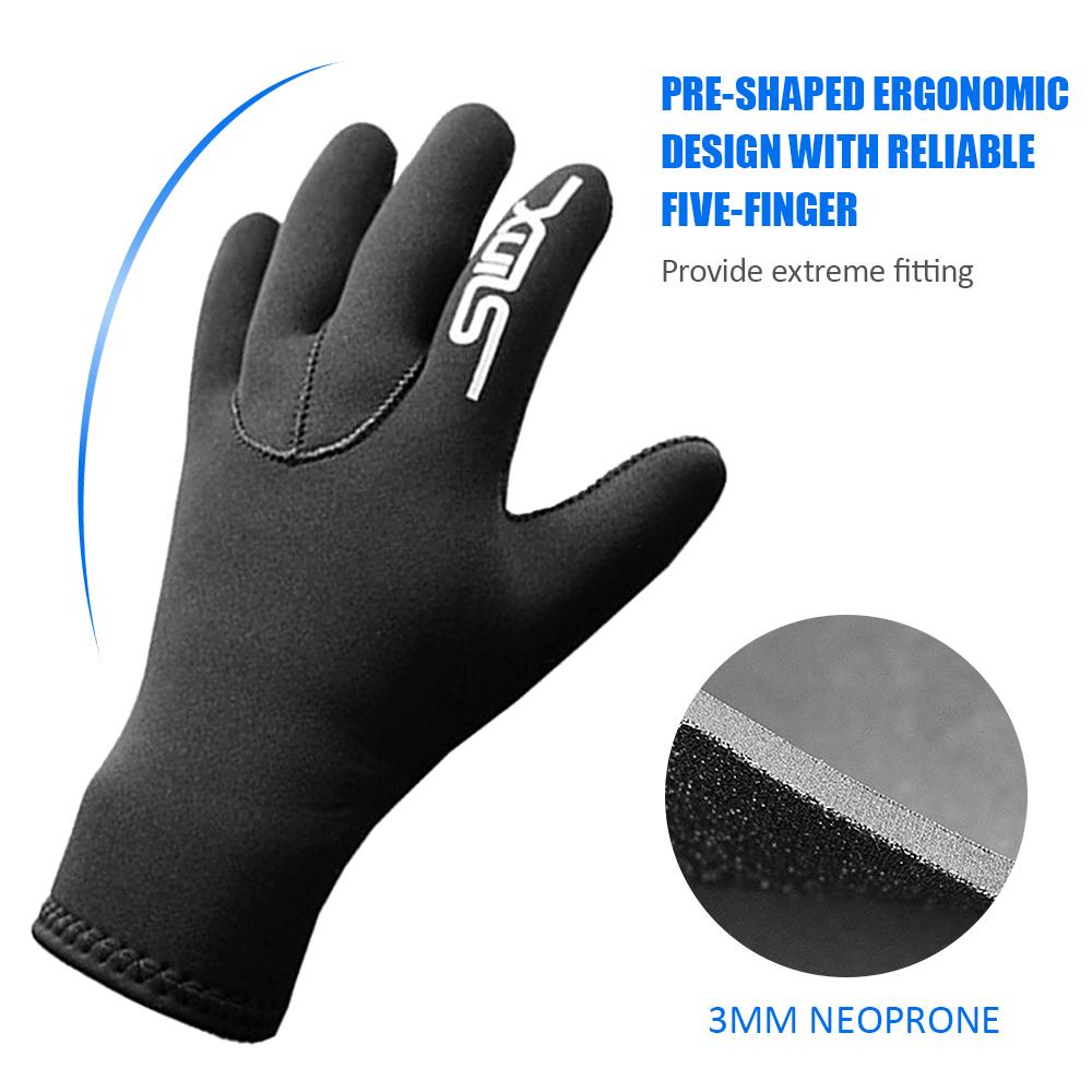 Đôi găng tay lặn chống trượt bằng vải cao su tổng hợp và nylon cao cấp 3mm, vừa vặn linh hoạt và thoải mái