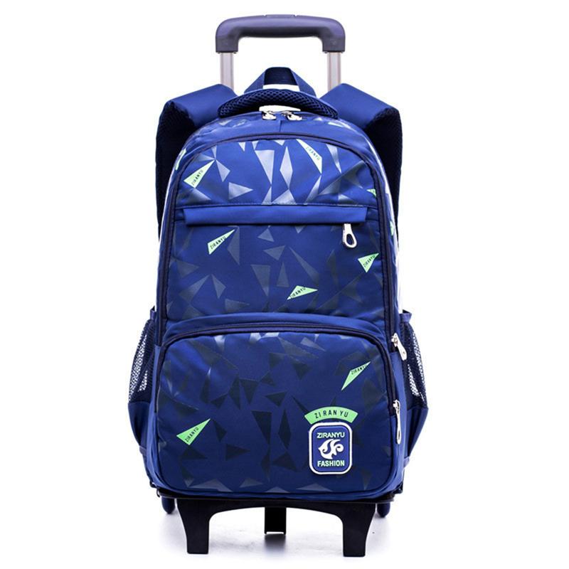 Bé Trai Bé Gái Xe Đẩy Schoolbag Hành Lý Túi Sách Chống Thấm Nước Có Thể Tháo Rời Trẻ Em Học Túi Với 2/6 Bánh Xe Cầu Thang Trẻ Em Túi