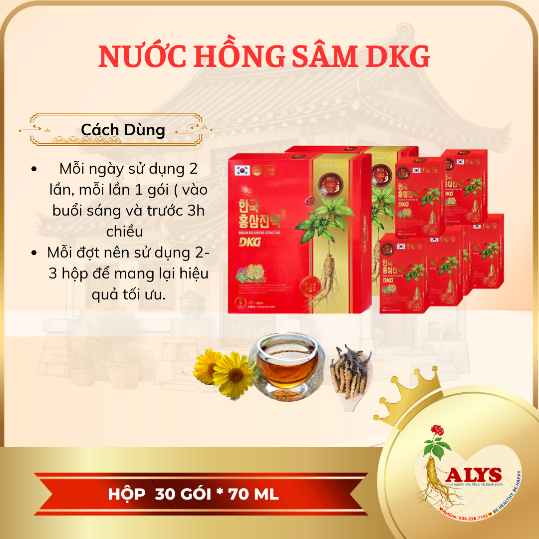 Hình ảnh Nước Hồng Sâm DKG Daedong Hàn Quốc ( Hộp 70mlx30 gói )