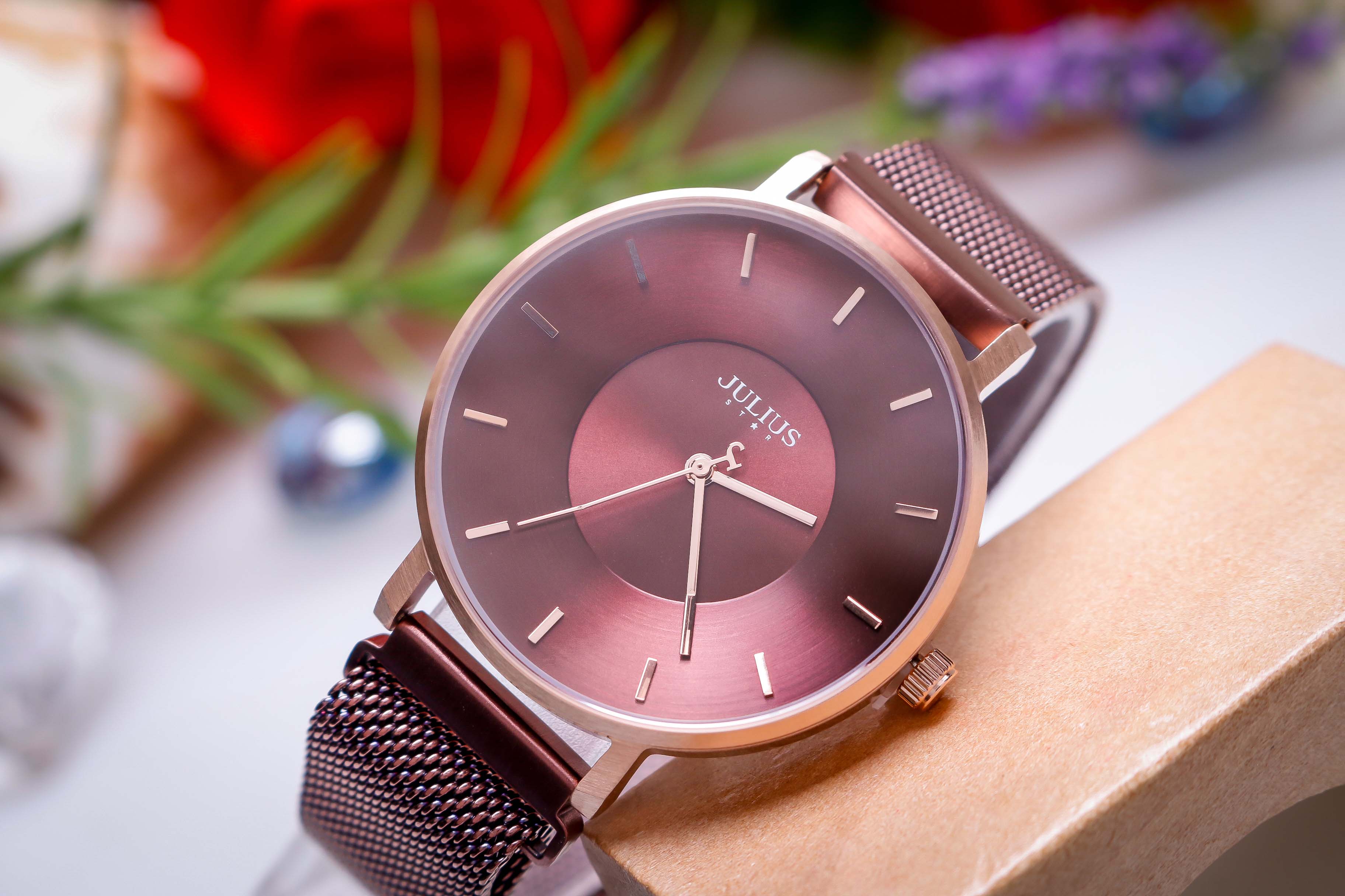 Đồng Hồ Nữ JS-025C Kính Saphire Julius Star Dây Nam Châm Hàn Quốc