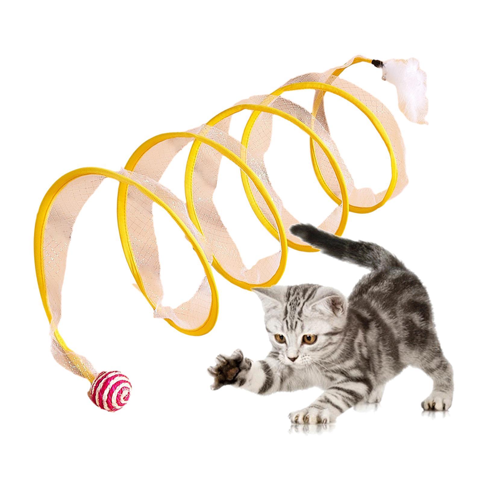 Cat Toy Cat Tunnel Toy Collapsible Spiral Tunnel Portable Cat Runway Pet Toys for Bunny Small Animals Kitten Cat