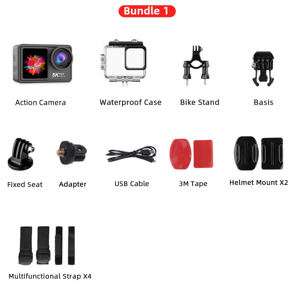 Camera hành động 5K 30FP 4K 60fps Ultra HD WiFi Sports Video Ghi máy quay xe máy Mũ bảo hiểm xe đạp Pro Motorcercle Pro