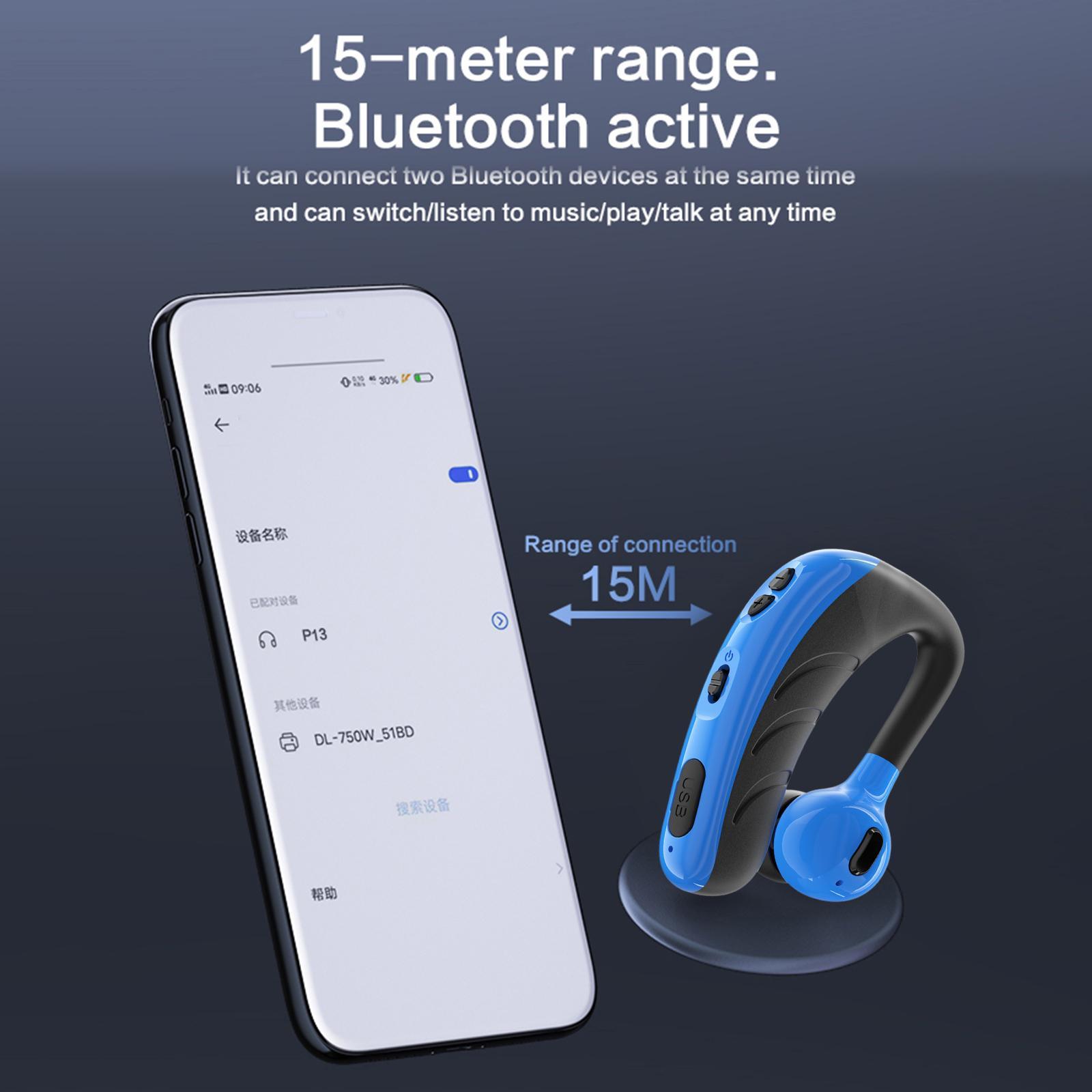 2pcs Wireless Bluetooth Earphones Built-in Mic for Outdoor Swimming Workout
