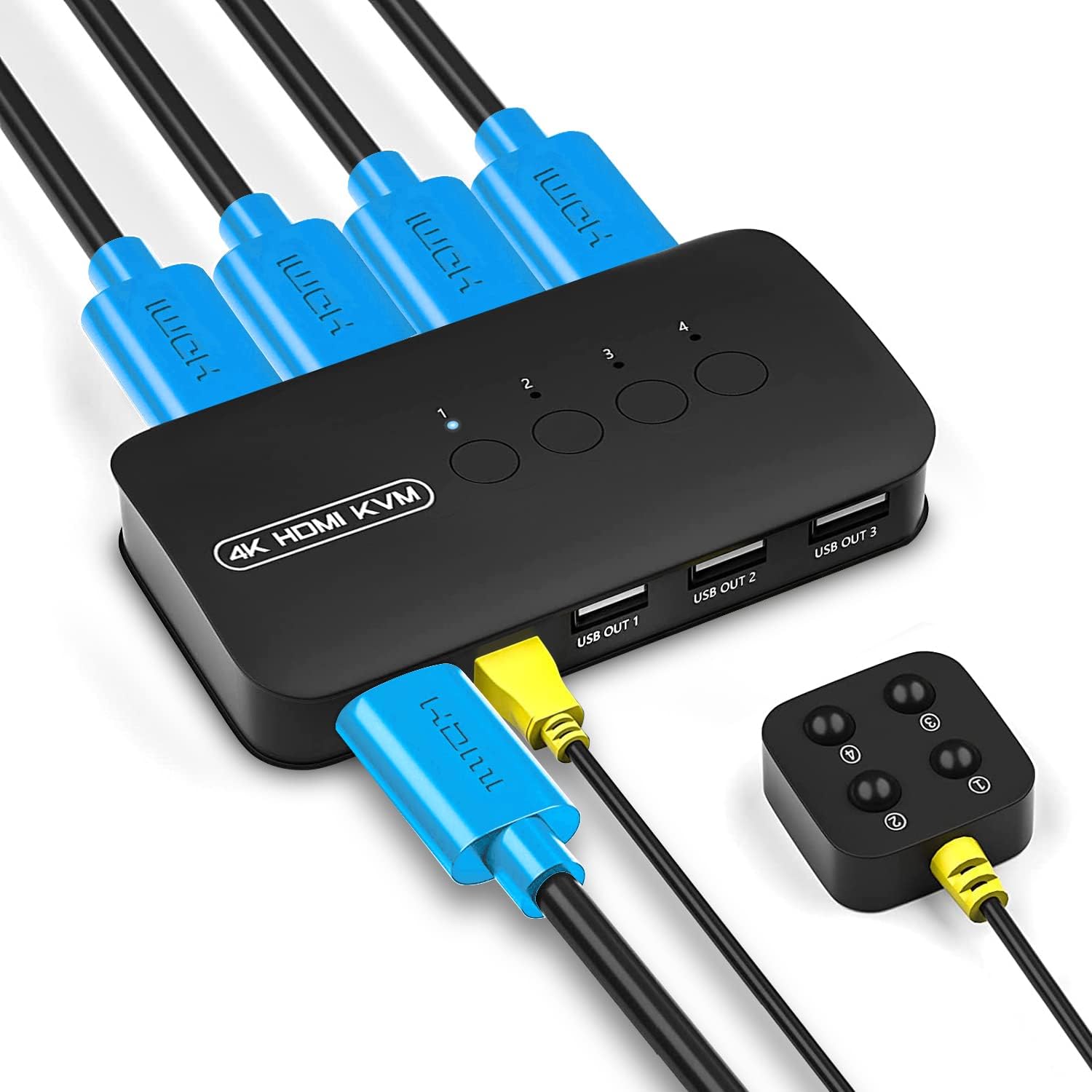 SOAIY Bộ Chuyển Đổi HDMI KVM Switch 4 Port FJ-HK401 - Hàng Nhập Khẩu
