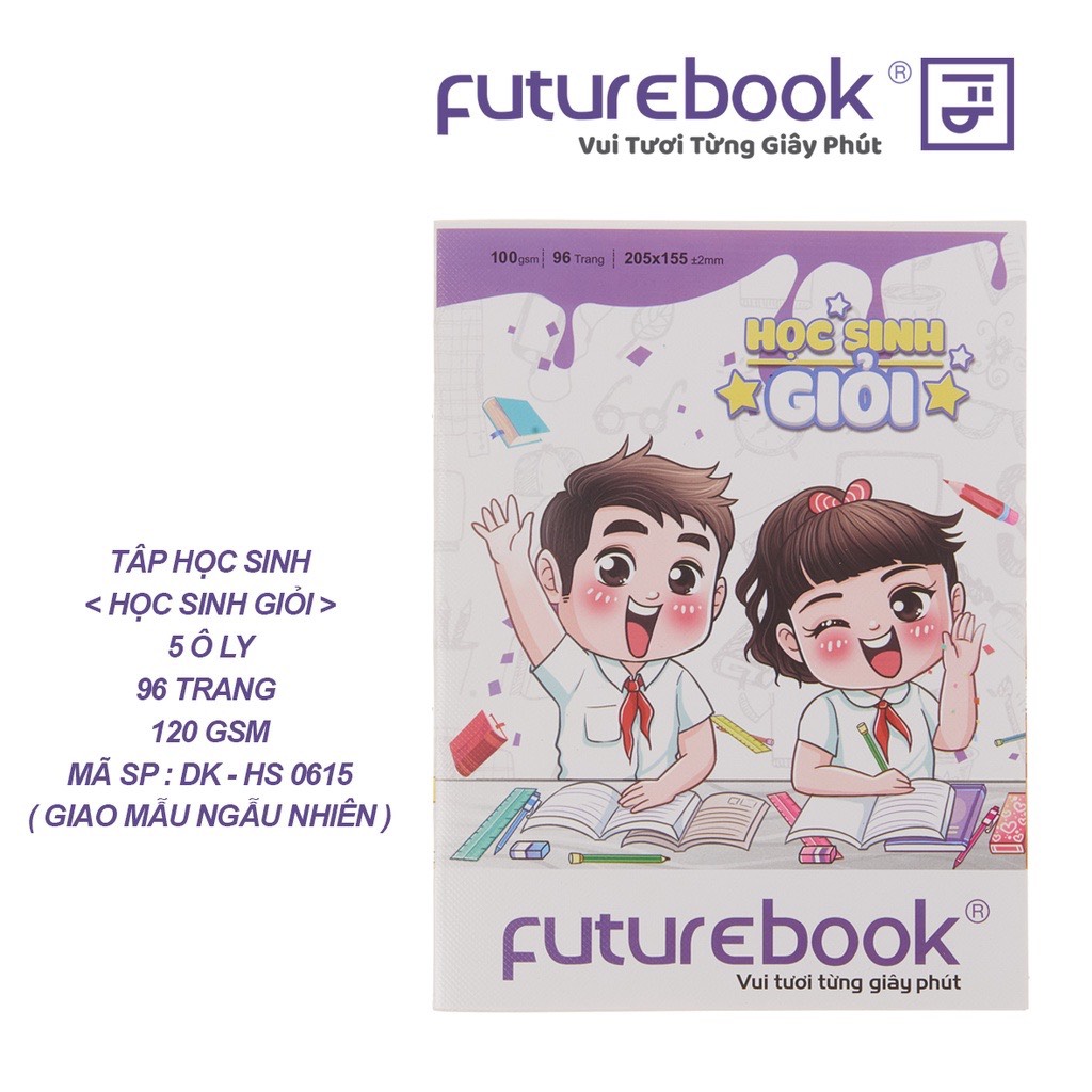 FUTUREBOOK–Tập Học Sinh Giỏi 5 Ô Ly_96 Trang–Định Lượng 100Gsm. Mã Sản Phẩm DK-HS9065 (Giao Ngẫu Nhiên)