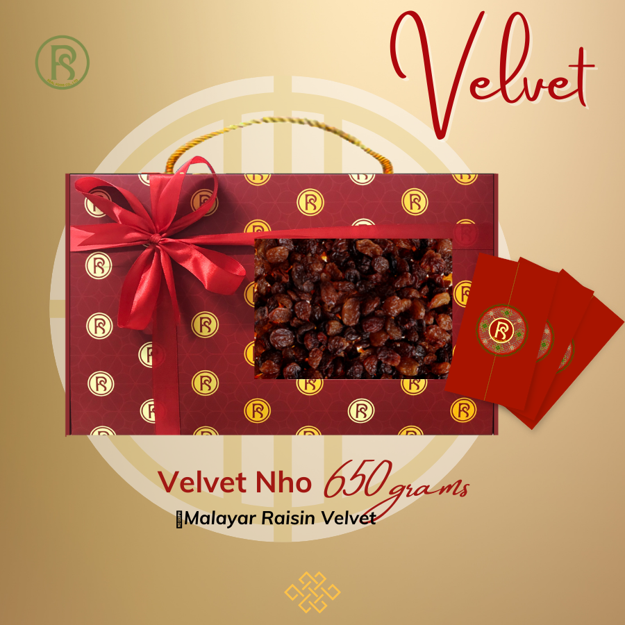 Hộp Quà Velvet Nho Khô Nâu Real Food 650G