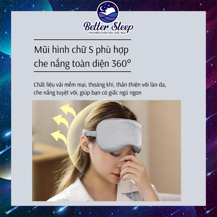 Bịt Mắt Ngủ Lụa Mềm Mại Thông Thoáng Dây Thun Độ Đàn Hồi Cao - màu xám # 15 #BMNBS06