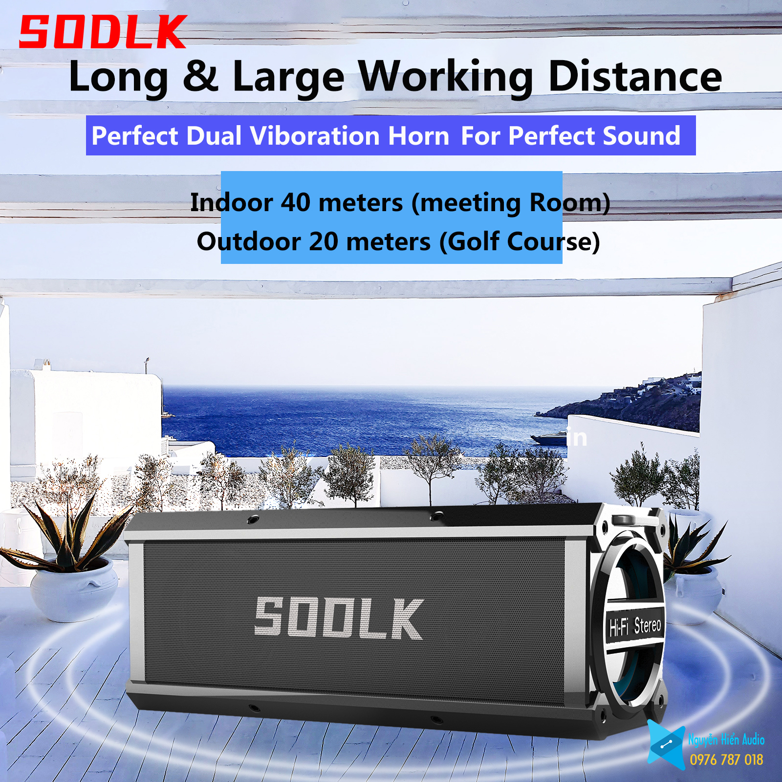 Loa SODLK T200plus bluetooth 5.0 siêu trầm 120W, karaoke chuyên nghiệp, đèn RGB