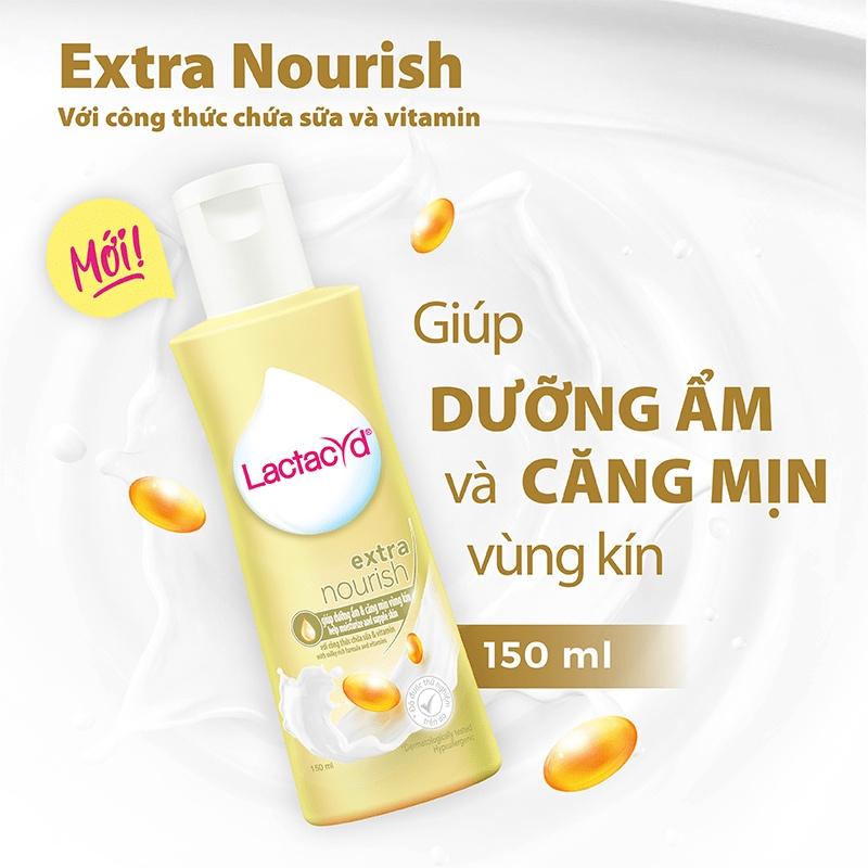 Dung dịch vệ sinh phụ nữ Lactacyd Extra Nourish Dưỡng Ẩm và Căng Mịn 150ml