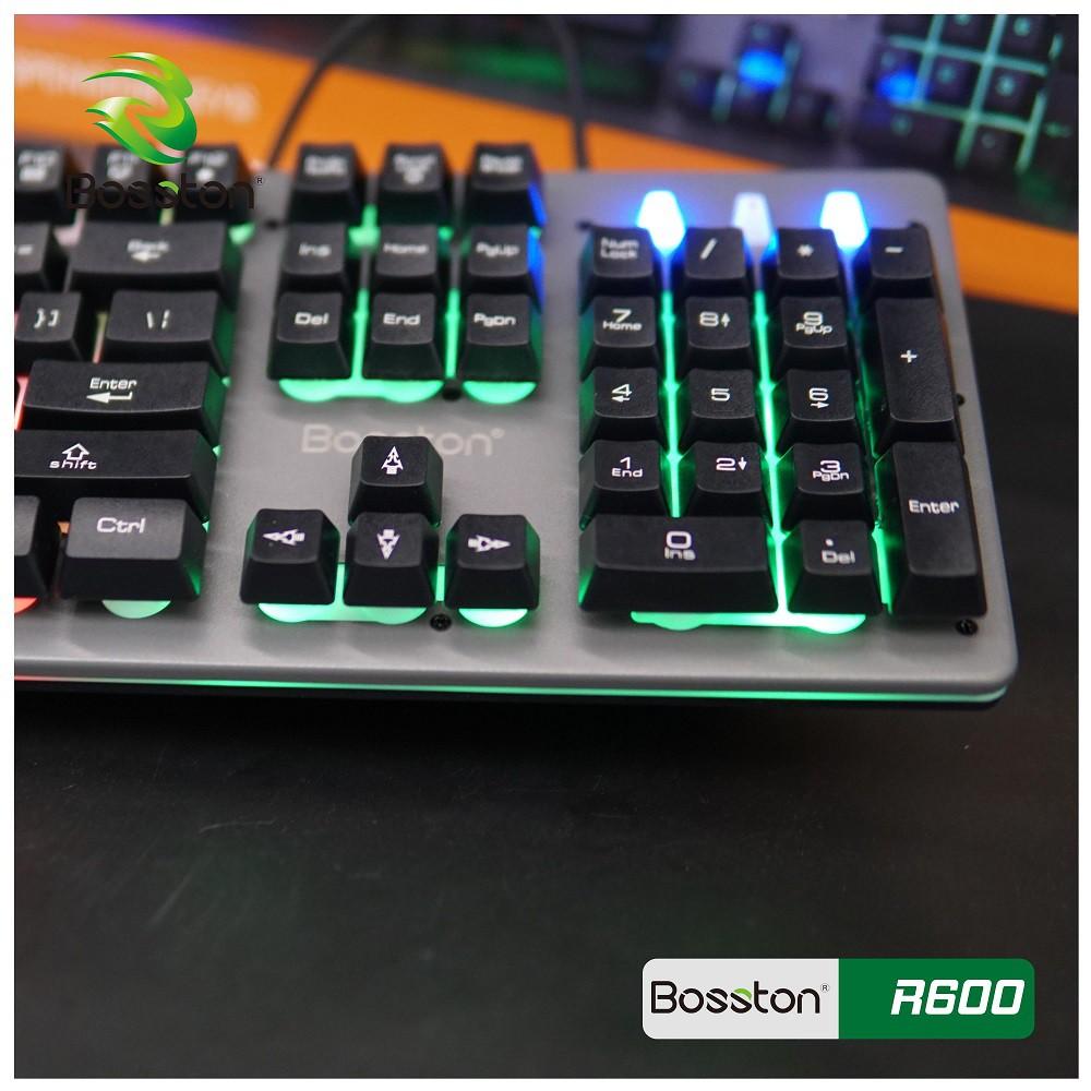 Bàn phím giả cơ chuyên game Bosston R600 Led đa màu (Đen) - Hàng chính hãng