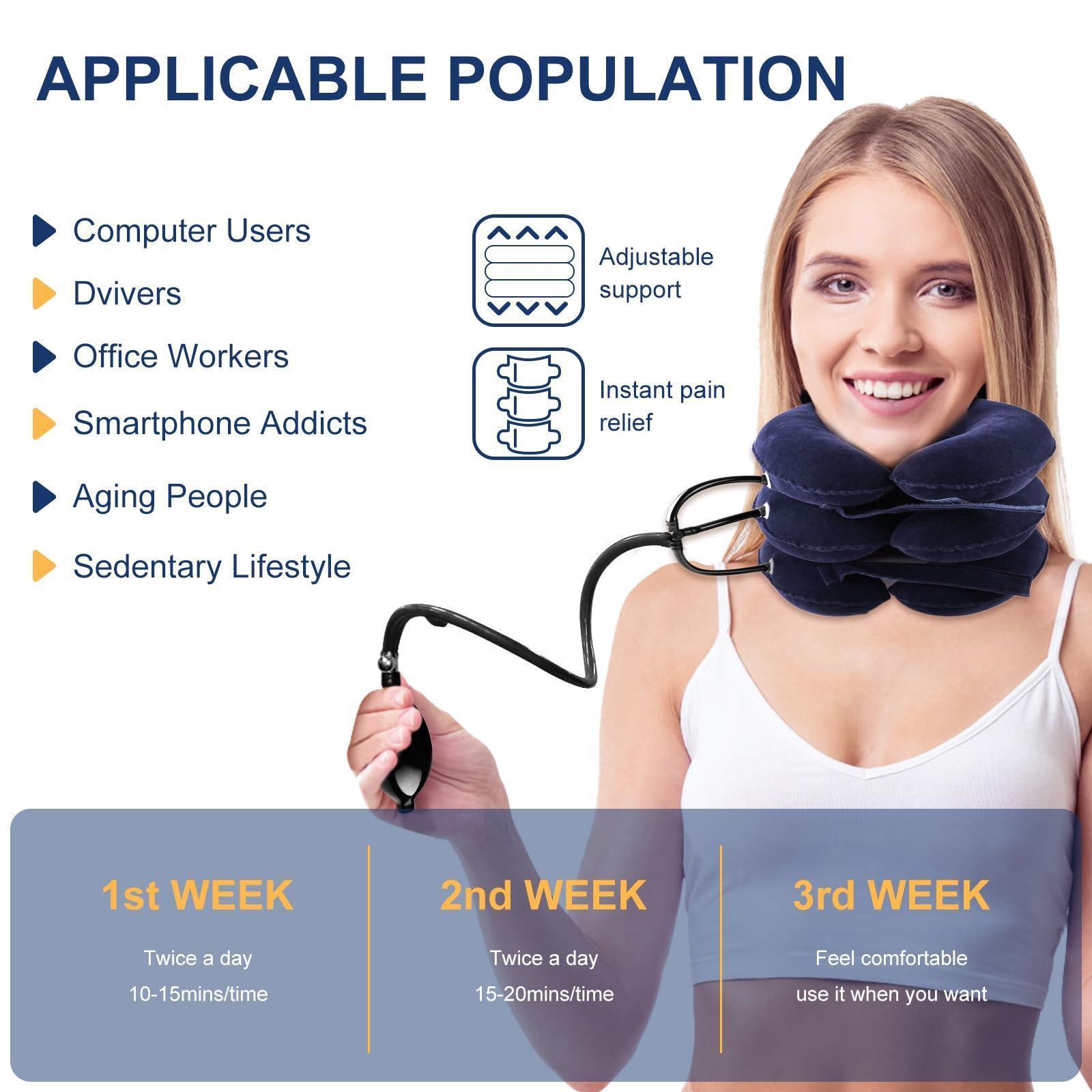 Đai Gối Hơi Kéo Giãn Đốt Sống Cổ Hỗ Trợ Giảm Đau Vai Cổ Gáy