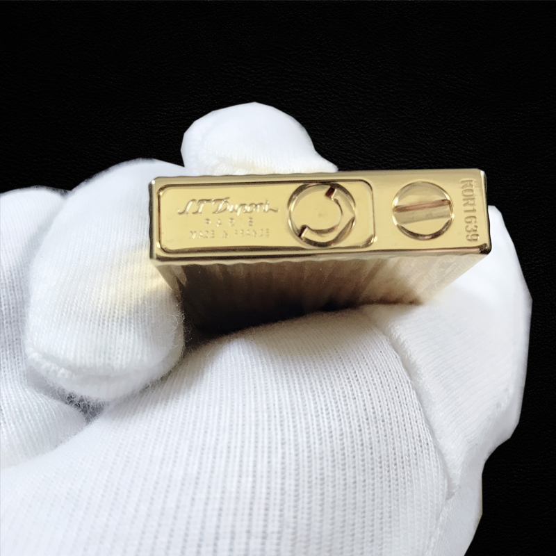 Vỏ Hột Quẹt Bật Lửa Upon Xăng Đá DX06V Họa Tiết Vàng Kẻ Dọc Đẹp Độc Lạ - Dùng Xăng Bấc Đá Cao Cấp