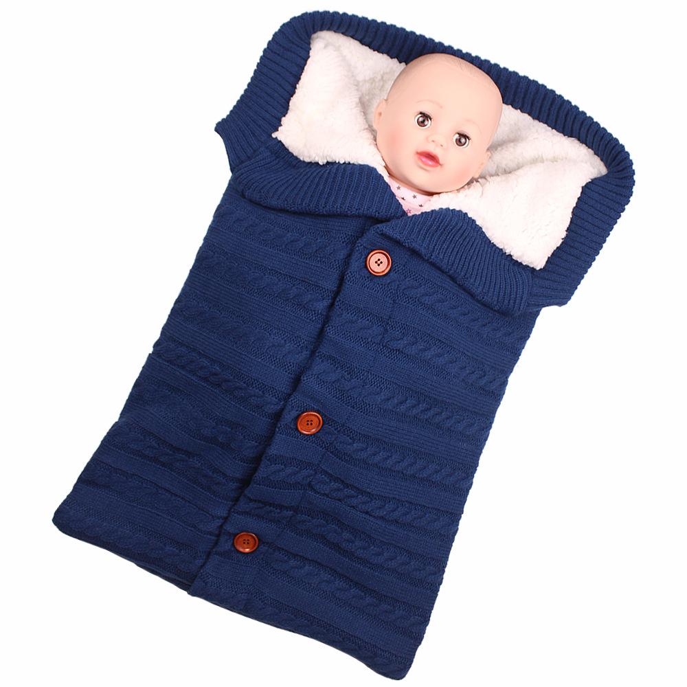 Mùa Đông Cho Bé Túi Ngủ Trẻ Em Dệt Kim Sleepsack Cho Trẻ Sơ Sinh Bebe Xe Đẩy Bao Đầm Chăn Sơ Sinh Đan Len Chần Gòn 0-18M