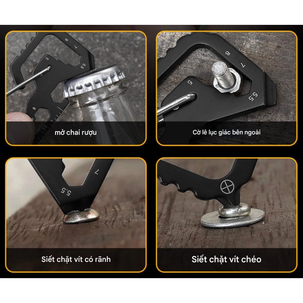 Móc khóa EDC carabiner đa năng 8 trong 1