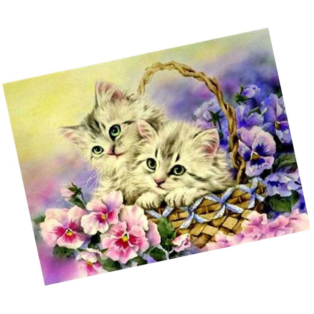 DIY 5D Diamond Painting Cat Rhinestone Picture Embroidery Kit for Home Decor