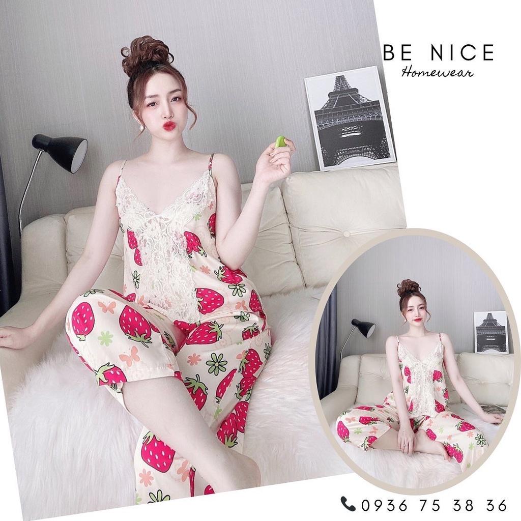 Bộ mặc nhà dây phối ren giữa lạ mắt với nhiều họa tiết cho nàng Be Nice Homewear
