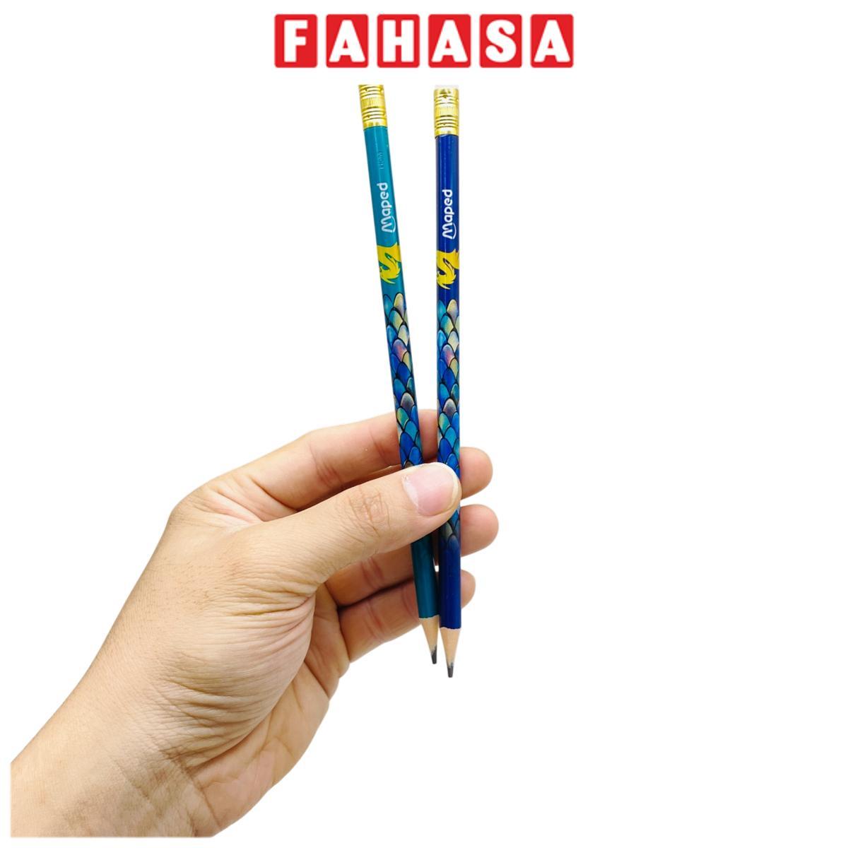 Bút Chì Đen Có Gôm Họa Tiết Rồng HB - Maped 851828 (Màu Thân Bút Giao Ngẫu Nhiên)