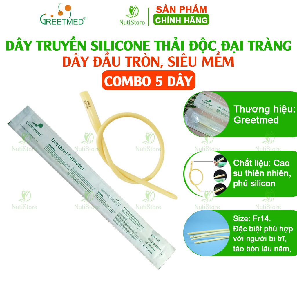 (Combo 5 dây) Dây truyền silicone thải độc đại tràng, dây truyền enema, thải độc đại tràng