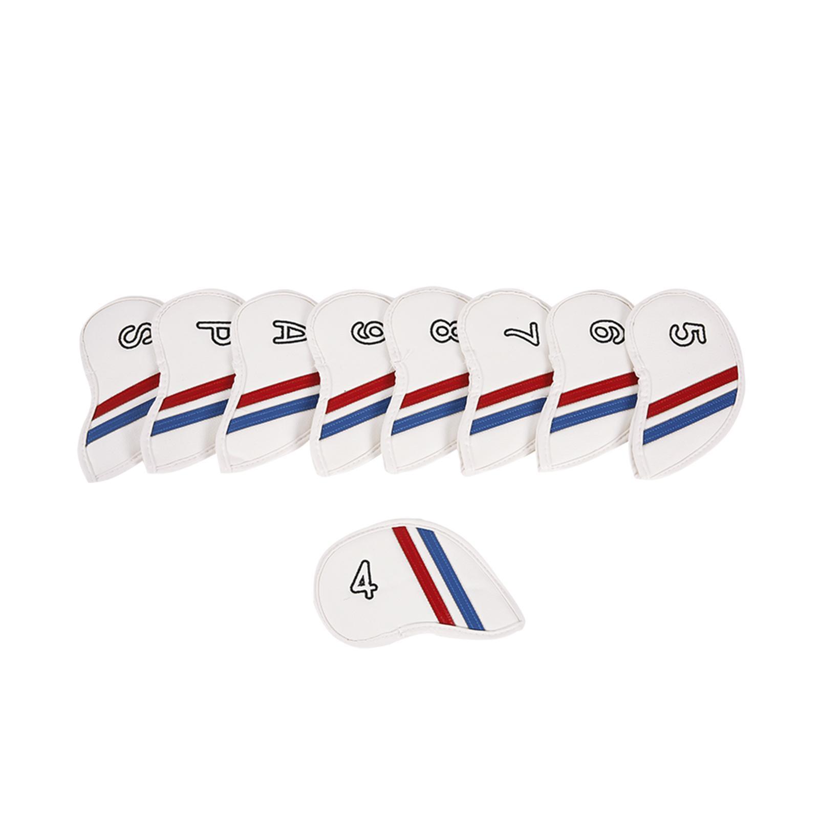 9 Pieces Golf Iron Head Covers Waterproof 4,5,6,7,8,9,A,P,S Golf Club Covers