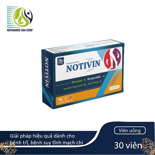 NOTIVIN - Hỗ trợ điều trị suy giãn tĩnh mạch - Căn nguyên gốc gây trĩ và suy giảm tĩnh mạch chi, chống viêm, giảm phù nề, trợ tĩnh mạch - Nhà máy liên doanh với Medinej - USA và đạt chuẩn GMP - WHO