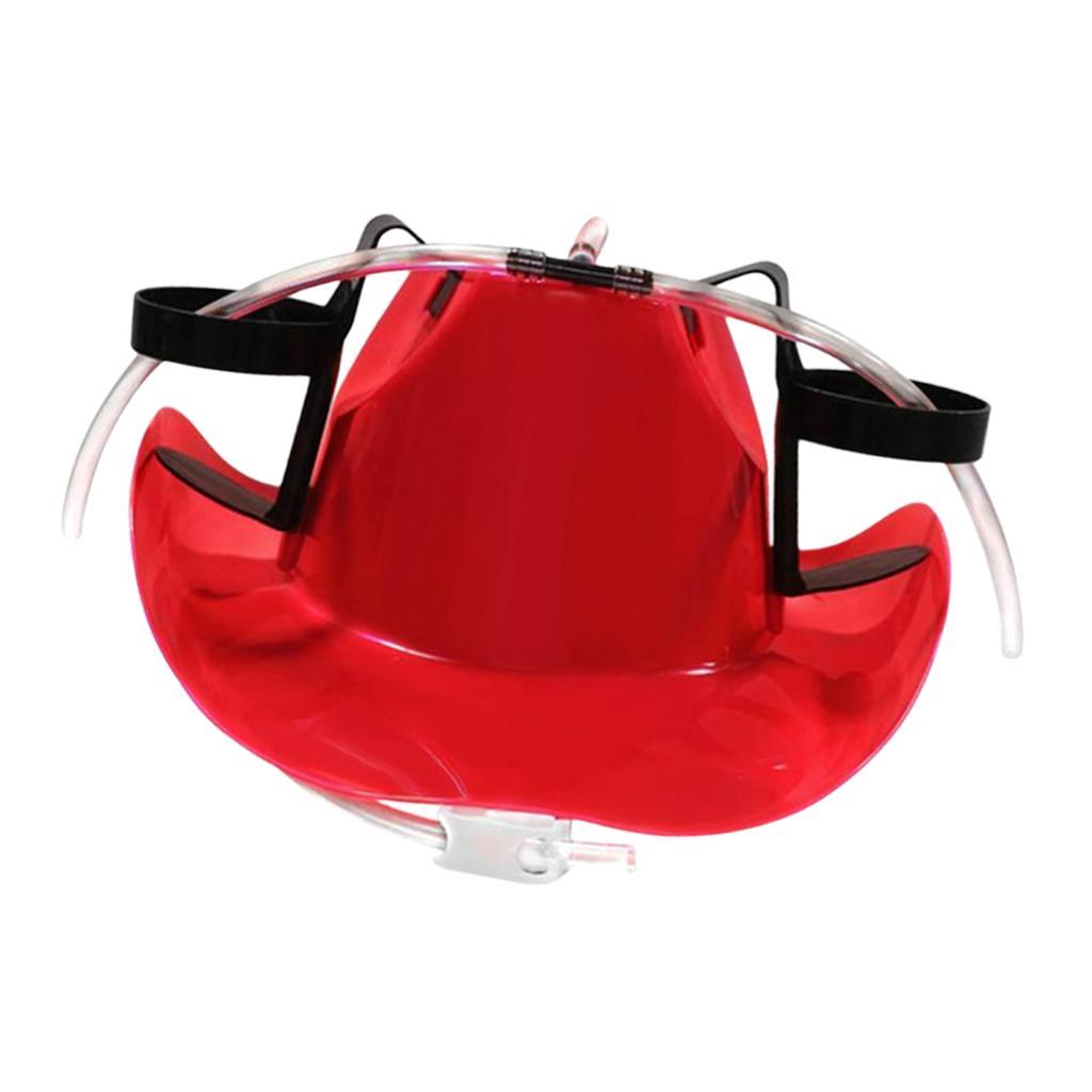 2x Beer Hats Soda Helmet Drinking Cup Holder Two Sides 3 Colour Cowboy Blue