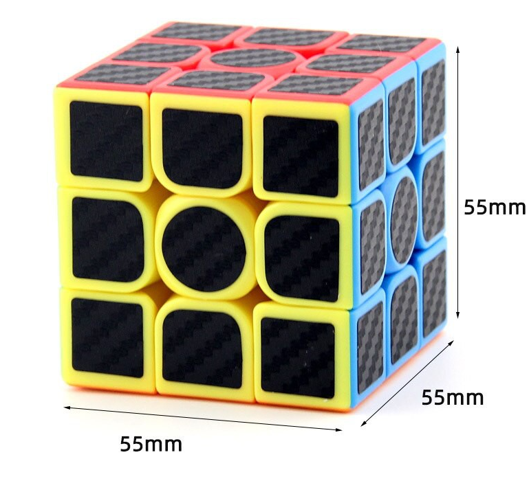 Rubik 3x3 carbon đen viền màu xoay mượt