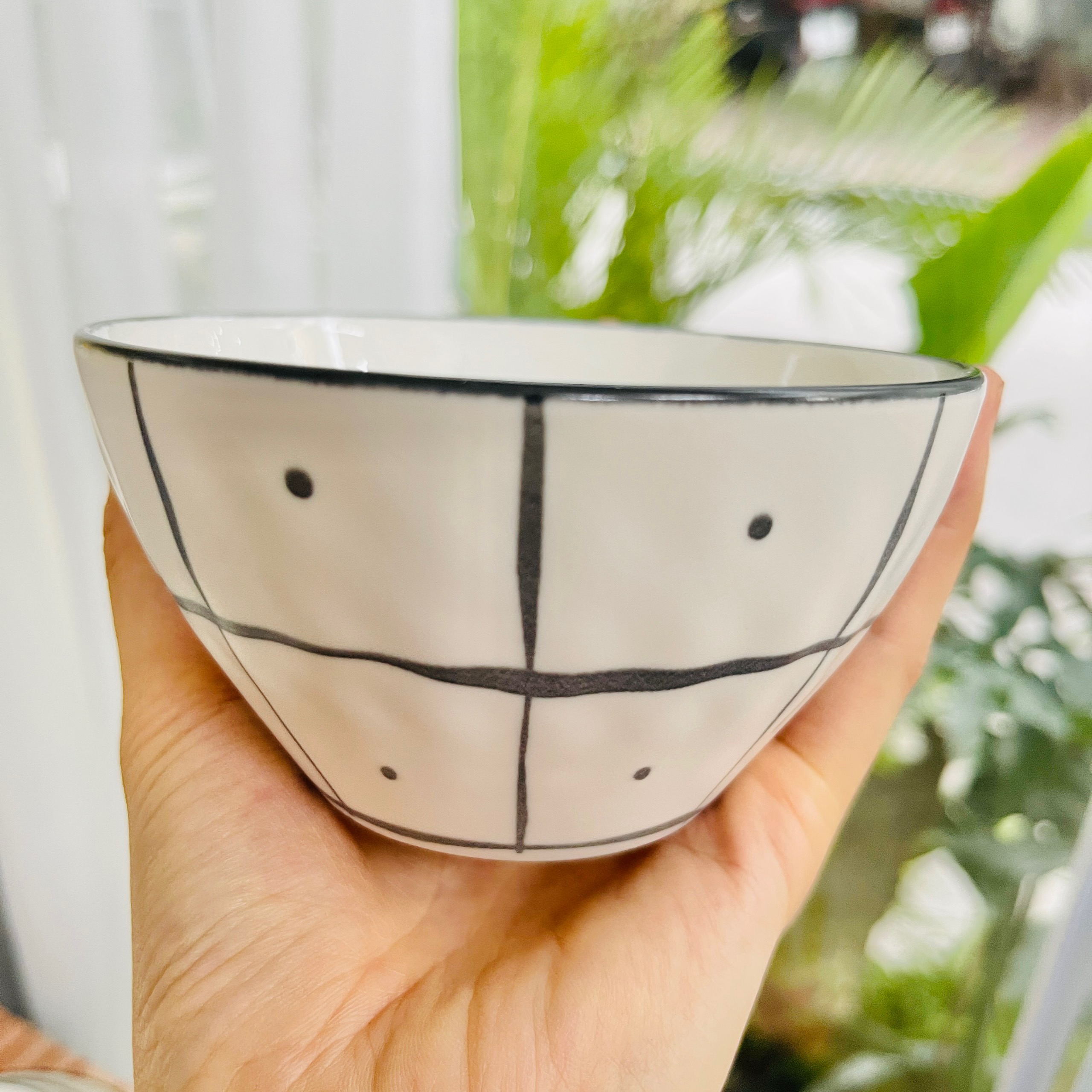 Các món lẻ trong bộ bát đĩa gốm sứ cao cấp hoạ tiết kẻ karo
