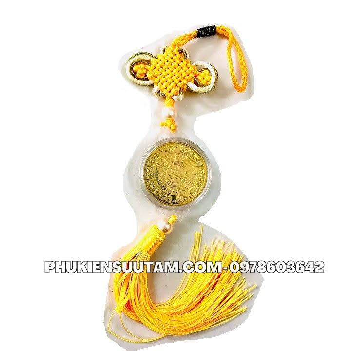 Dây Treo Xu 12 Con Giáp Tuổi Tuất, kích thước: 33cmx4.5cm, màu vàng - SP005852
