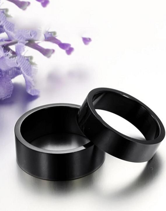 Nhẫn cặp trơn màu đen NC119 size 7