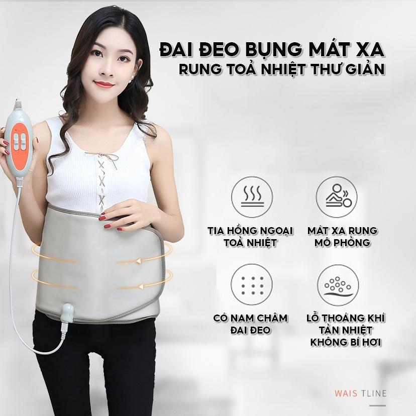 Đai Quấn Nóng Rung Massage Toả Nhiệt Bụng Chế Độ Thư Giãn Có Đèn Tia Hồng Ngoại Và Điều Khiển Đi Kèm Mẫu Cắm Điện JS-025