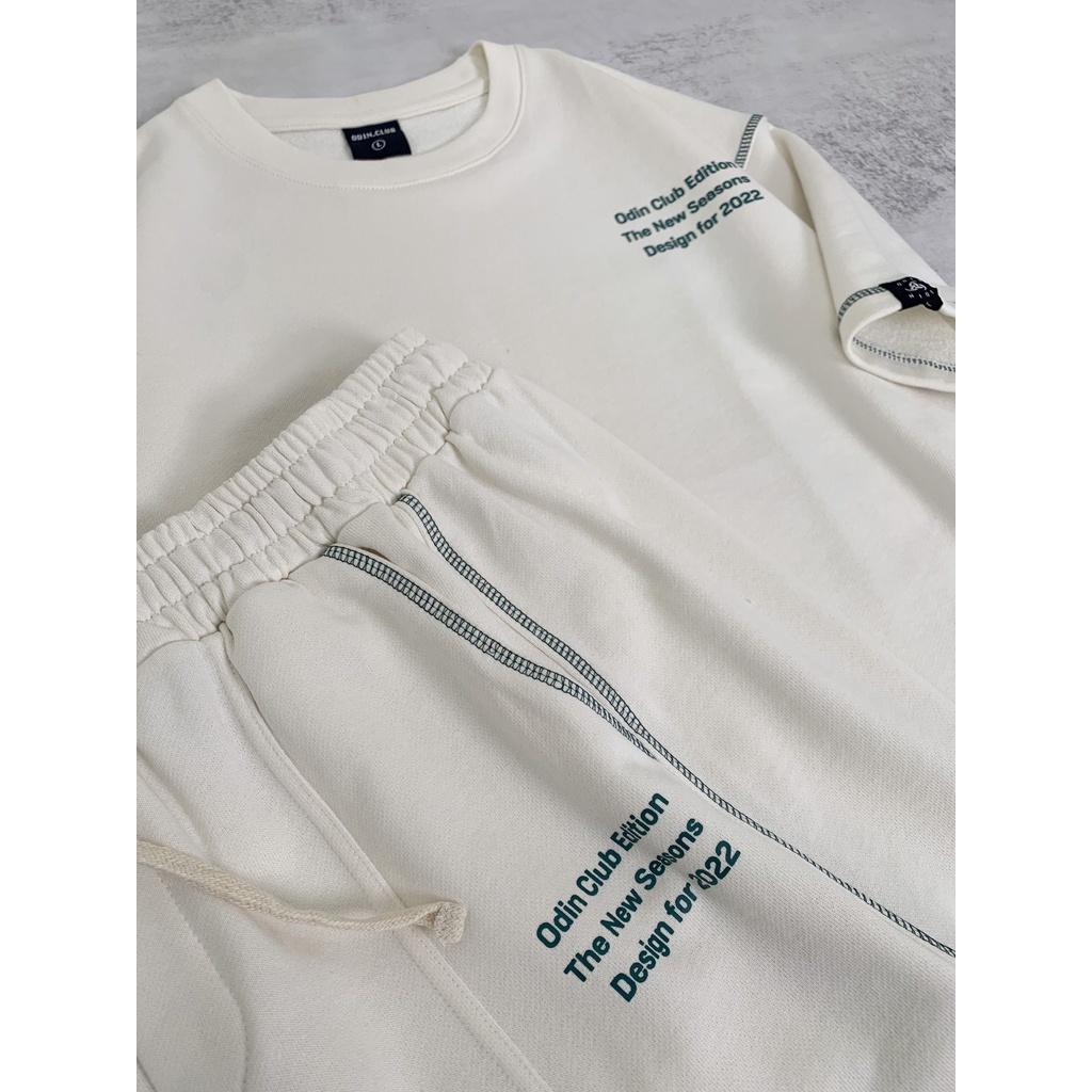 SET BỘ NỈ CỘC TAY ODIN CLUB, Set bộ thể thao năng động nam nữ oversize, Local Brand ODIN CLUB