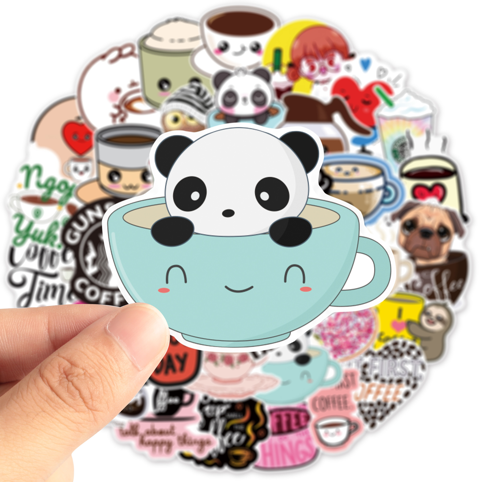 50 hình dán Sticker COFFEE Cà phê không thấm nước dán laptop, nón bảo hiểm, xe, điện thoại, vali... hình rời không lặp lại