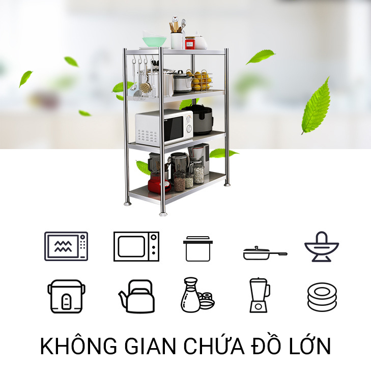 Giá Để Đồ Nhà Bếp Kệ Đựng Đồ Để Đồ Để Nồi Cơm Điện, Lò Vi Sóng, Lò Nướng, Gia Vị, Đồ Vật  Đa Năng