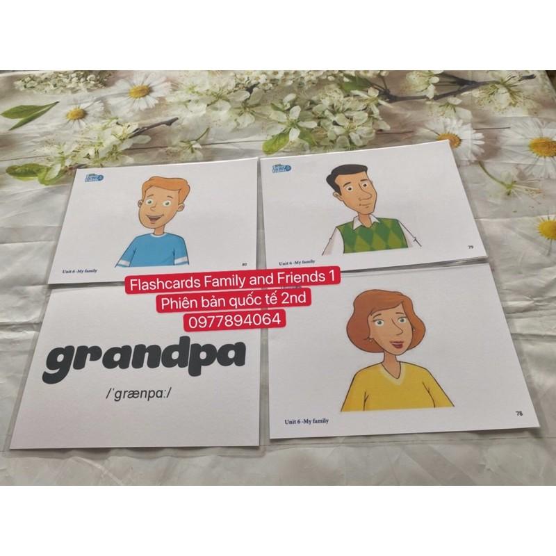 Flashcards Family and Friends 1- 2nd - thẻ 2 mặt ép plastics bền đẹp