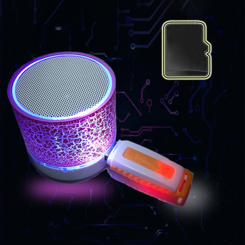 Ánh sáng LED CRACKLING Subwa loa loa mini loa di động Bluetooth Audio Audio Audio Hỗ trợ thẻ TF Sạc USB cho PC Color: Other