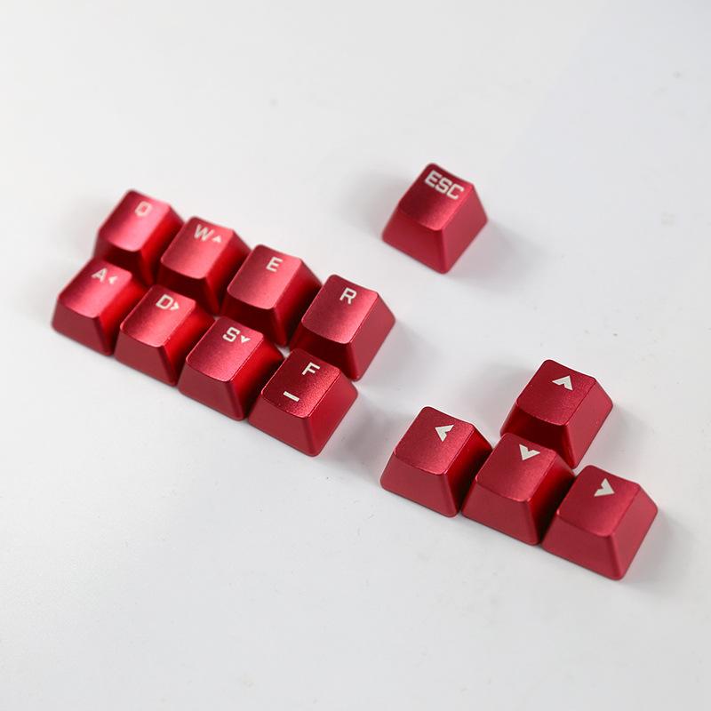 Bàn phím cơ phong cách mới nhất 13 phím keycap kim loại thiết bị ngoại vi máy tính trò chơi cạnh tranh hợp kim nhôm xuyên trục ASDF phím định hướng