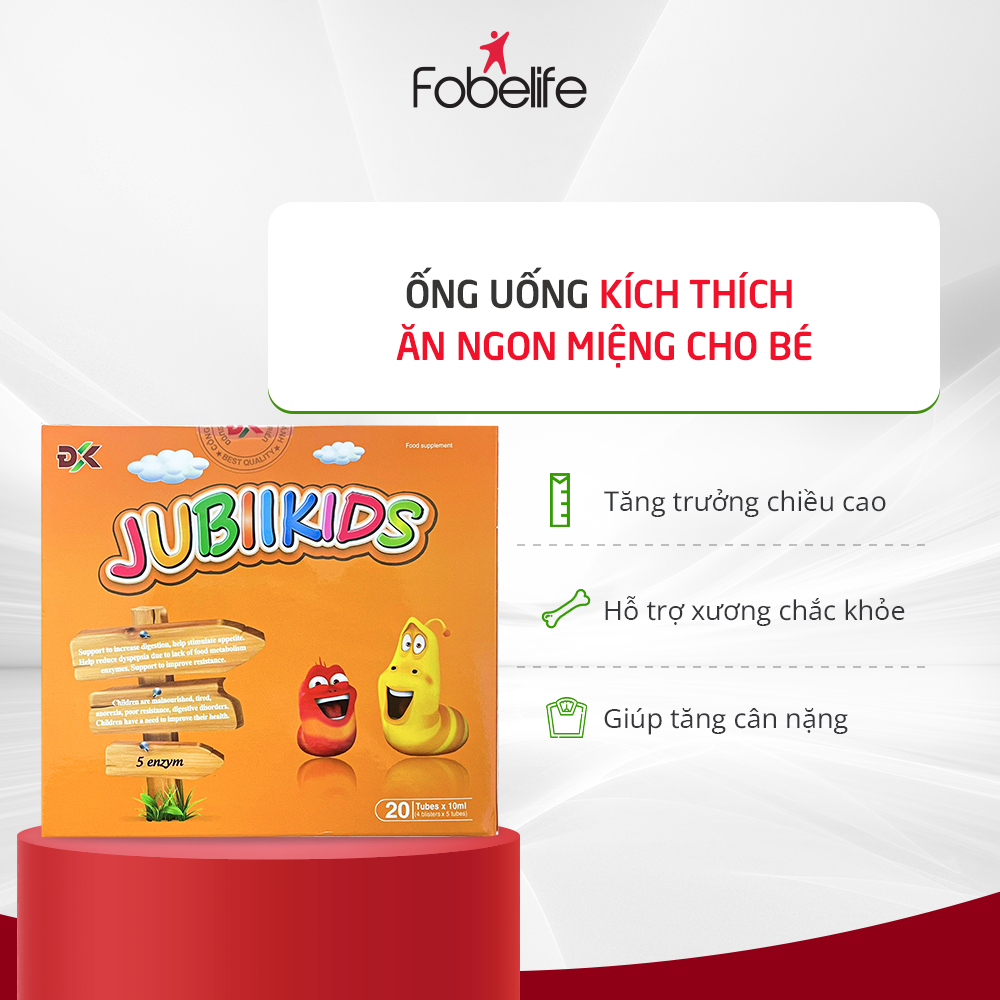 Ống Uống Giúp Bé Ăn Ngon Miệng Tiêu Hóa Tốt JubiiKids ( Hộp 20 ống )